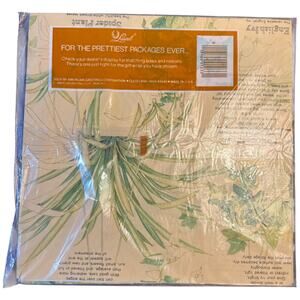 Vintage Laurel Botanical Gift Wrap 2 Sheets Houseplant Design